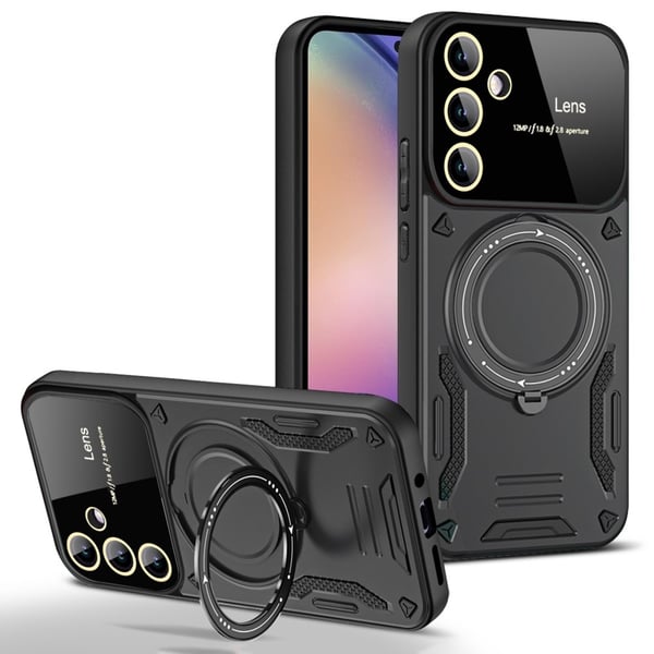 SKALO Samsung A55 5G Hybrid Magnetring Skal - Svart