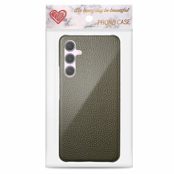 SKALO Samsung A55 5G PU Læder Litchi Cover - Grøn