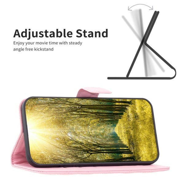 SKALO Samsung A55 5G BINFEN COLOR Tikattu Lompakko - Pinkki