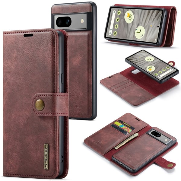 DG MING Google Pixel 8a 2-i-1 Magnet Pungetui - Rød