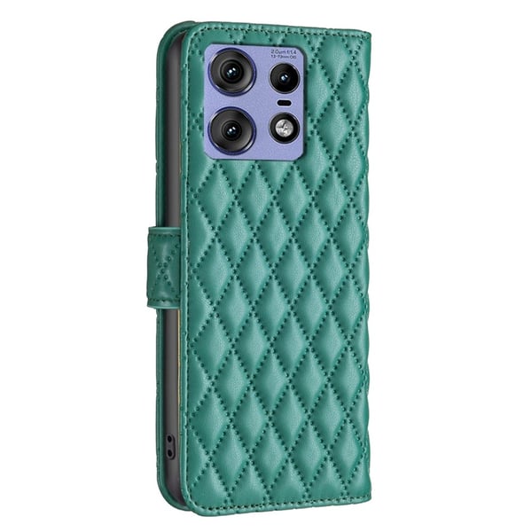 SKALO Motorola Edge 50 Pro 5G BINFEN COLOR Tikattu Lompakko - Vihreä