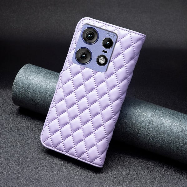 SKALO Motorola Edge 50 Pro 5G BINFEN COLOR Quiltet Pung - Lilla