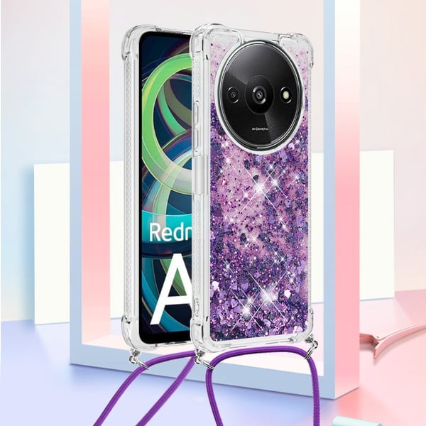 SKALO Xiaomi Redmi A3 Kvicksand Glitter Mobile Collar - Lilla