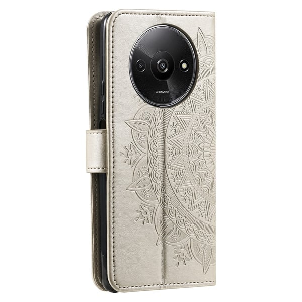 SKALO Xiaomi Redmi A3 Mandala Flip Cover - Guld