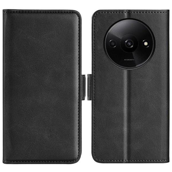 SKALO Xiaomi Redmi A3 Premium Wallet Flip Cover - Sort