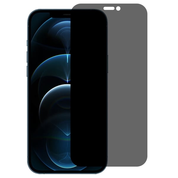 2-PAK SKALO iPhone 12 Pro Privacy Hærdet Glas Skærmbeskyttelse - Svart