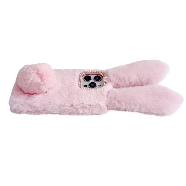 SKALO iPhone 16 Pro 3D Soft Furry Bunny Ears Cover - Grå