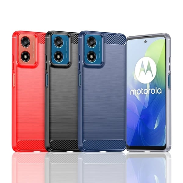 SKALO Motorola Moto E14 4G Armor Carbon Stødsikker TPU-cover