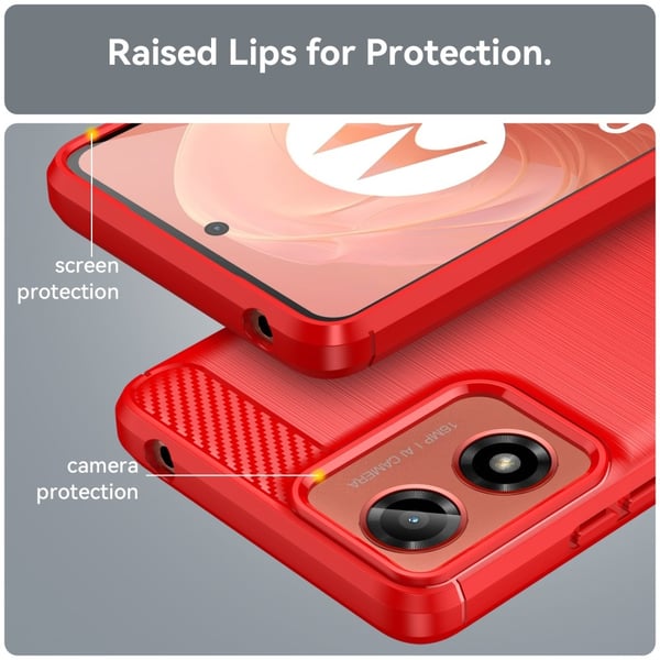 SKALO Motorola Moto E14 4G Armor Carbon Stødsikker TPU-cover