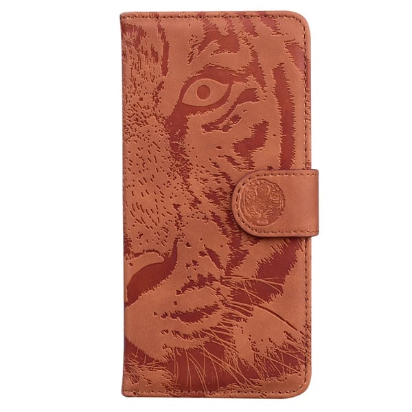 SKALO Motorola Moto E14 4G Tegnebog med tigerpræg - Brun
