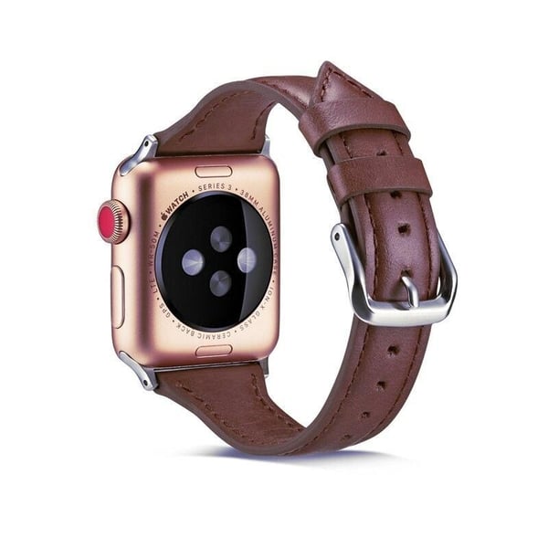 SKALO Kapea nahkaranneke Apple Watch Series 4-6 40mm