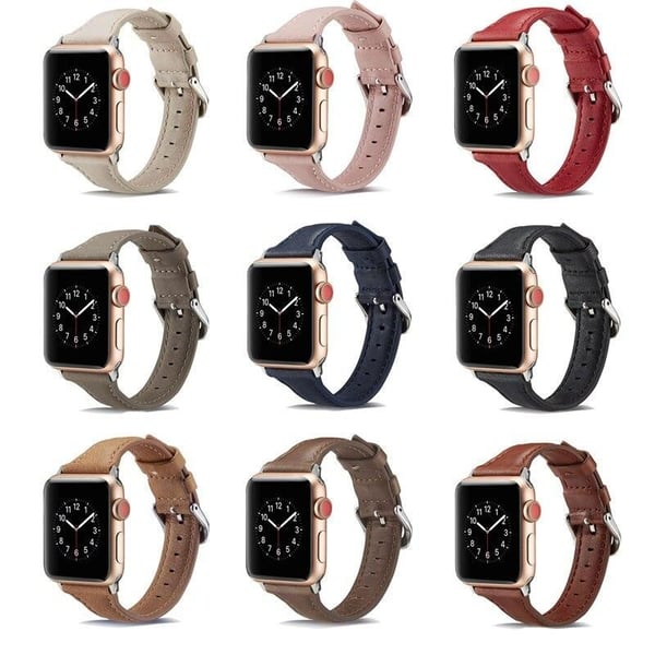 SKALO Kapea nahkaranneke Apple Watch Series 10 42mm
