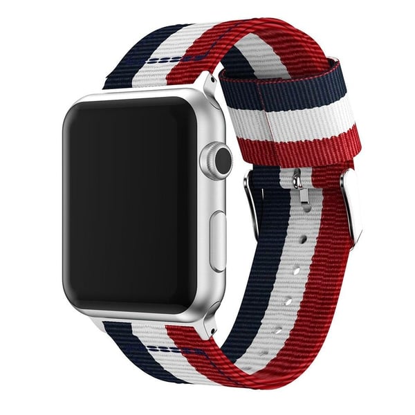 SKALO Nato-rem Metalspænde Apple Watch Ultra 2 49mm - Rød-Hvid-Blå