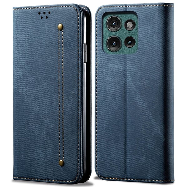 SKALO Motorola Edge 50 Neo 5G Jeans Flip Cover - Blå
