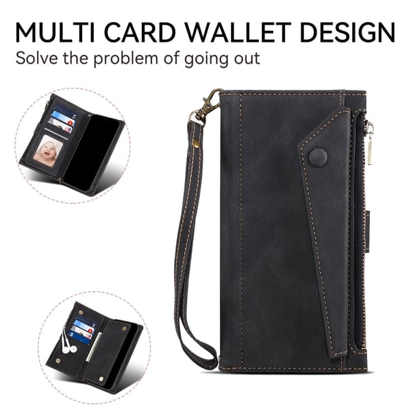 SKALO Motorola Edge 50 Neo 5G ESEBLE Big Wallet Pungetui - Sort