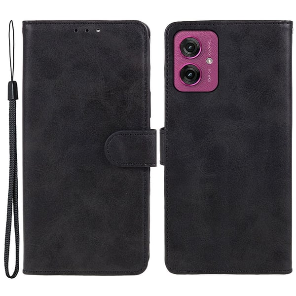 SKALO Motorola Moto G55 5G Premium Wallet Flip Cover - Sort