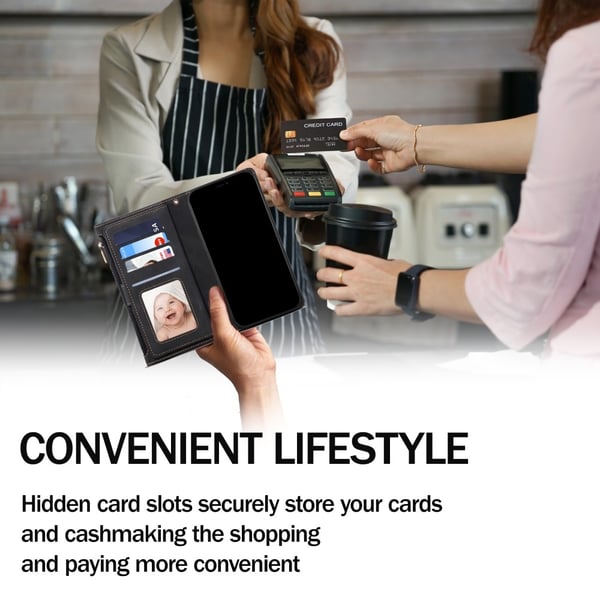 SKALO Motorola Moto G55 5G ESEBLE Big Wallet Pungetui - Sort