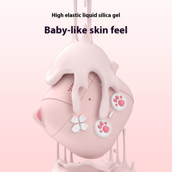 SKALO AirPods 4 Cute Cat Controller Kotelo - Pinkki
