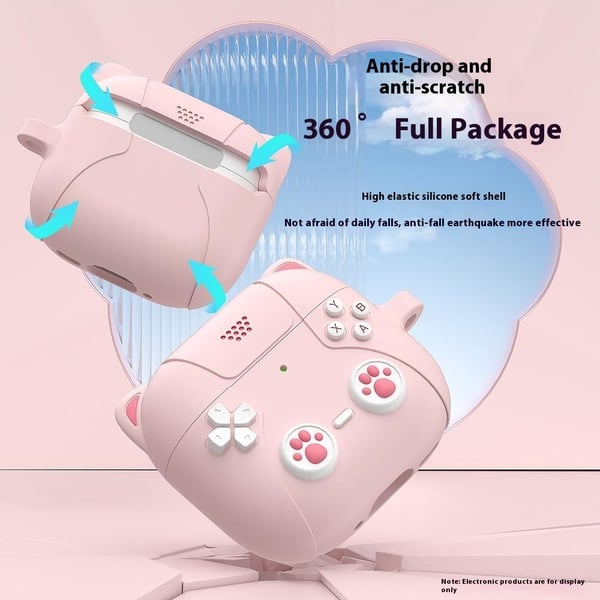 SKALO AirPods 4 Cute Cat Controller Kotelo - Pinkki