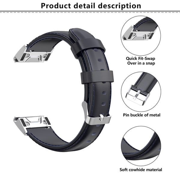 KALEBOL Nahkaranneke Garmin Fenix 7S/7S Pro 42mm