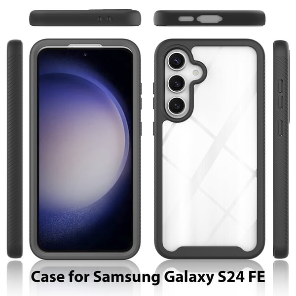 SKALO Samsung S24 FE Stødsikker Clear Hybrid Cover - Sort
