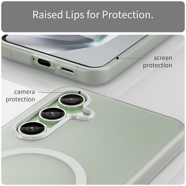 SKALO Samsung S24 FE Matte Translucent Hybrid Cover - Hvid
