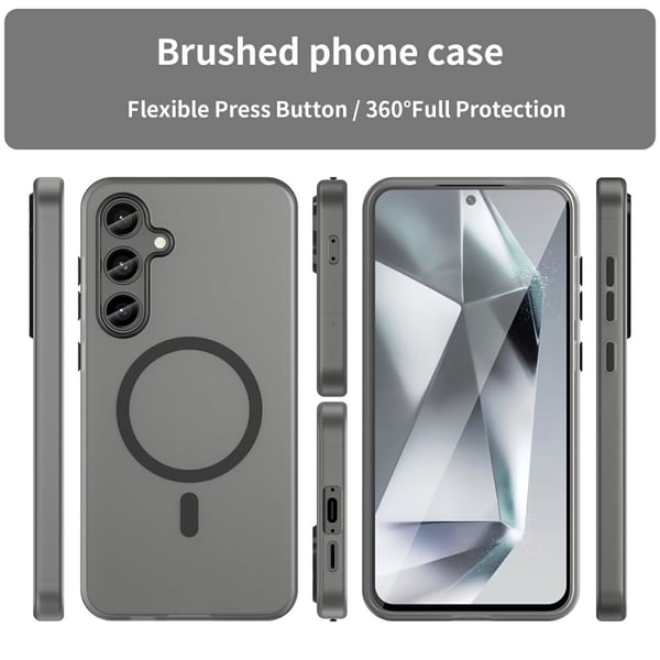 SKALO Samsung S24 FE Matte Translucent Hybrid Cover - Sort