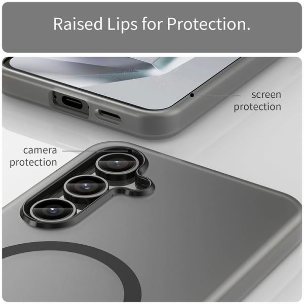 SKALO Samsung S24 FE Matte Translucent Hybrid Cover - Sort