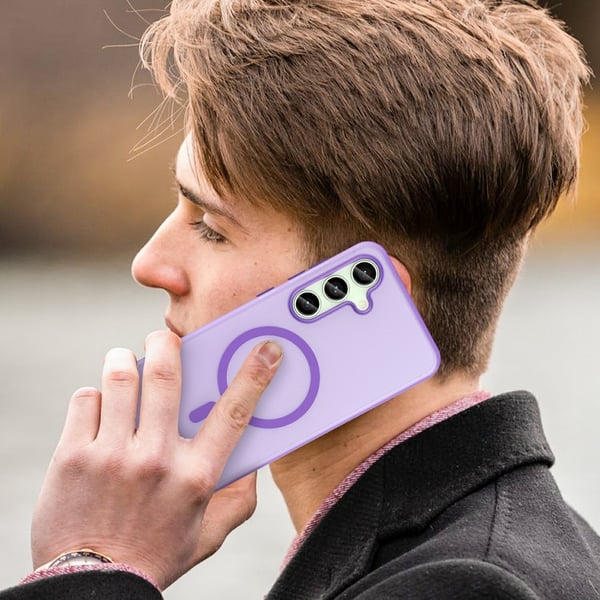 SKALO Samsung S24 FE Matte Translucent Hybrid Cover - Mørk lilla