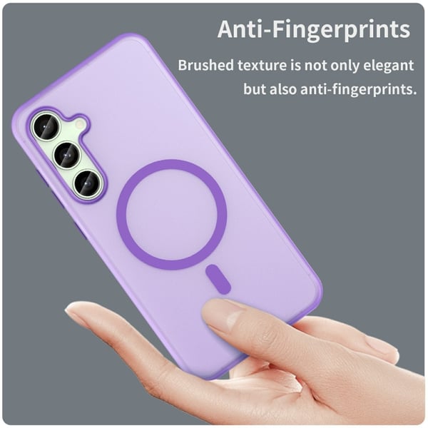 SKALO Samsung S24 FE Matte Translucent Hybrid Cover - Mørk lilla