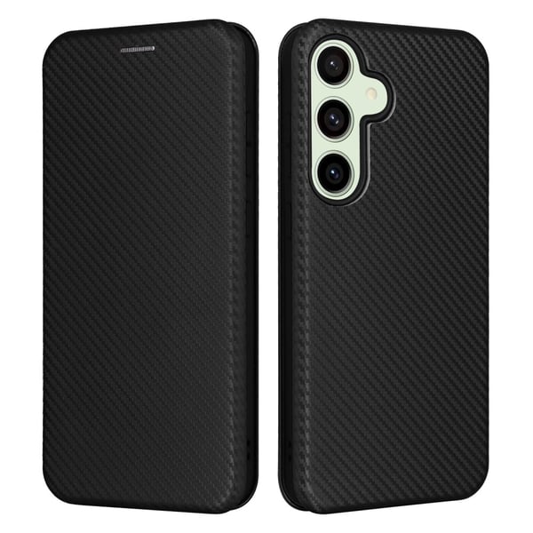 SKALO Samsung S24 FE Carbon Fiber Pungetui - Sort