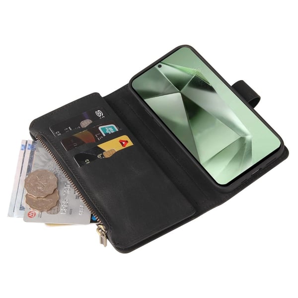 SKALO Samsung S24 FE Big Wallet 17-RUM Pungetui - Sort