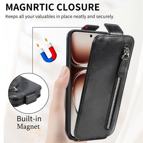 SKALO Samsung S24 FE Vertical Flip Cover - Sort