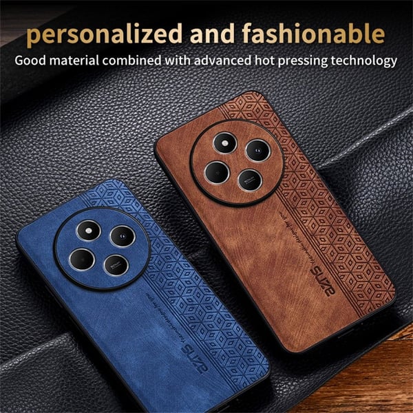 SKALO Xiaomi Redmi 14C AZNS PU læder Cover - Brun