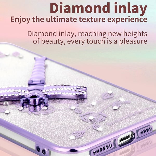 SKALO Xiaomi Redmi 14C KADEM Dragonfly Glitter Cover - Rosa guld