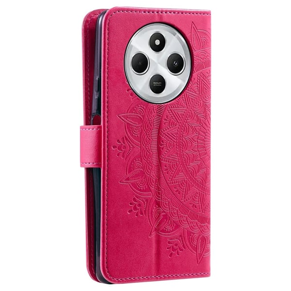 SKALO Xiaomi Redmi 14C Mandala lompakkokotelo - Pinkki