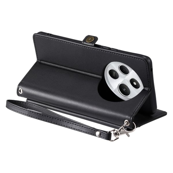 SKALO Xiaomi Redmi 14C PU-Læder Envelope Flip Cover - Sort