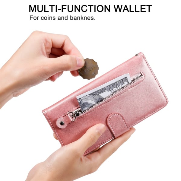 SKALO Xiaomi Redmi 14C Klassisk Pungetui med lynlåsrum - Pink