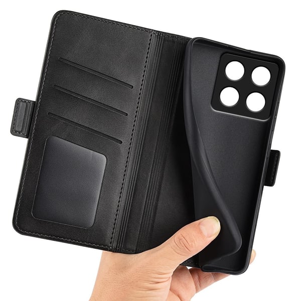SKALO Xiaomi 14T Premium Wallet Flip Cover - Sort