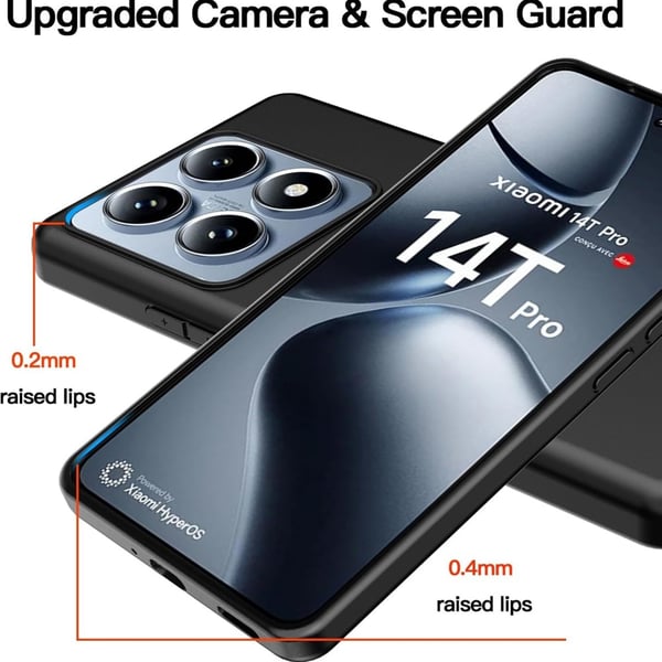 SKALO Xiaomi 14T Pro Matte Black Ultra-tynd TPU Cover