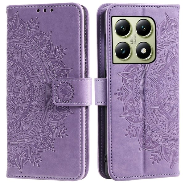 SKALO Xiaomi 14T Pro Mandala Flip Cover - Lilla