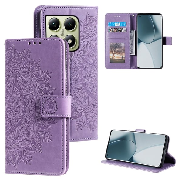 SKALO Xiaomi 14T Pro Mandala Flip Cover - Lilla