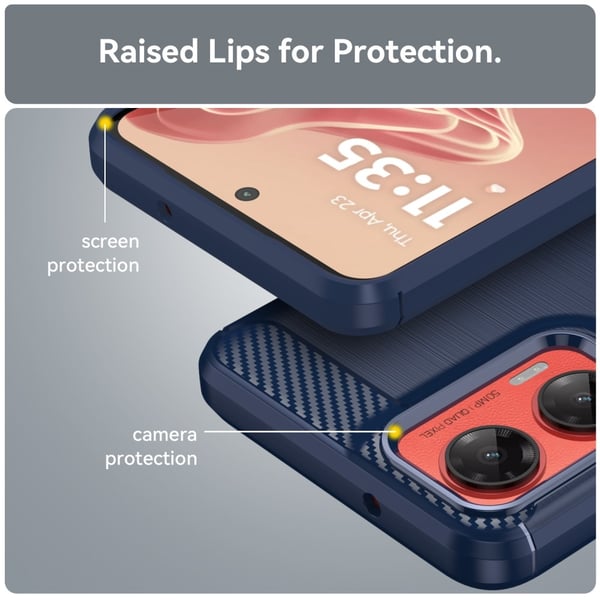 SKALO Motorola Moto G35 5G Armor Carbon Stødsikker TPU-cover