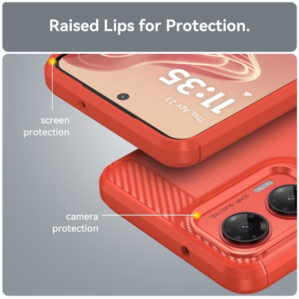 SKALO Motorola Moto G35 5G Armor Carbon Stødsikker TPU-cover