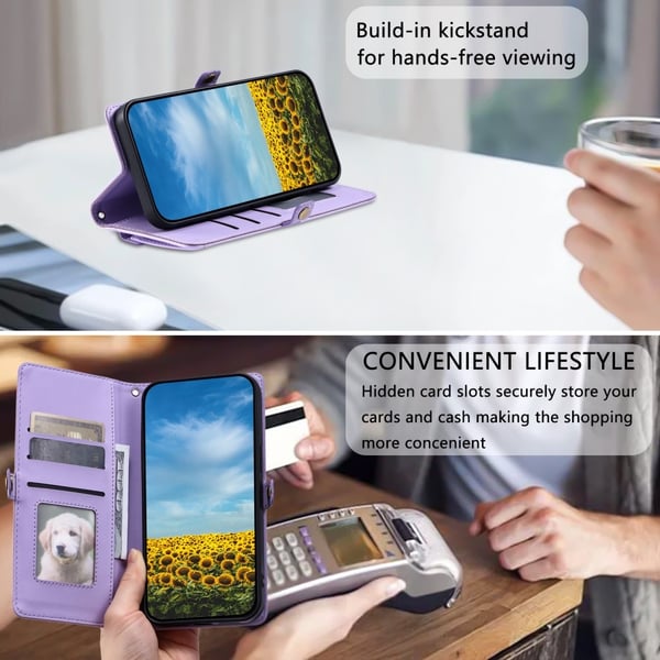 SKALO Motorola Moto G35 5G PU-Læder Envelope Flip Cover - Lilla