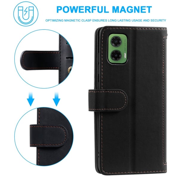 SKALO Motorola Moto G35 5G Big Wallet 9-LOMMER Flip Cover - Sort