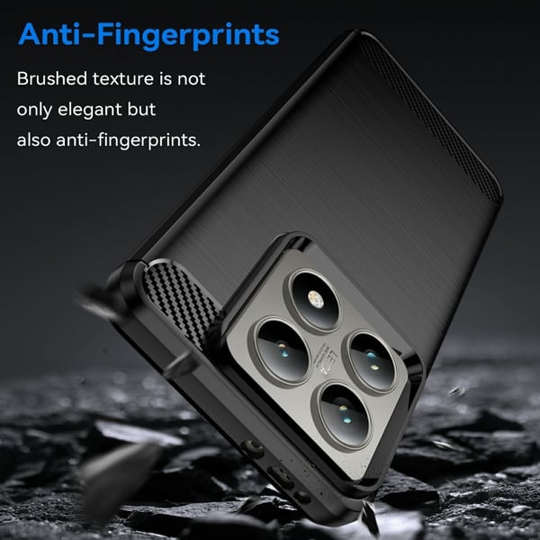 SKALO Xiaomi 14T Pro Armor Carbon Stødsikker TPU-cover