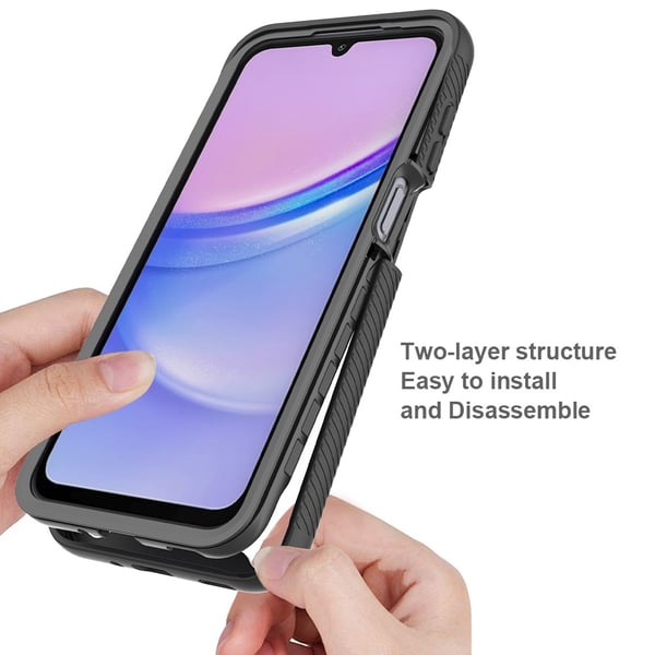 SKALO Samsung A16 Stødsikker Clear Hybrid Cover - Sort
