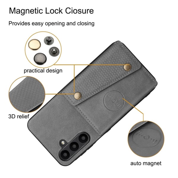 SKALO Samsung A16 PU-læder Cover med Pung - Sort