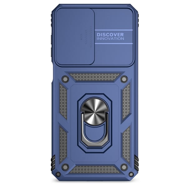 SKALO Samsung A16 Armor Hybrid Metal Ring Camera Slider - Blå